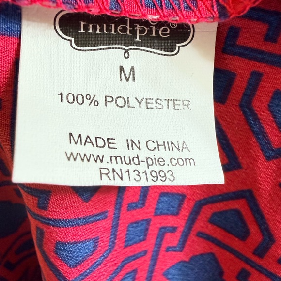 Mud Pie Vibrant Pink and Blue Long Sleeve Dress w/ cowl neck Size M - Picture 5 of 5